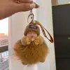 Lindo Colgante Llavero Bola de Pelo de Zorro, Encanto Creativo Personalizado de Peluche de Muñeca Durmiente de Gama Alta para Bolso, Pequeño Regalo