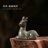 Ornamento de Chá Flor de Pétala Cerâmica Estilo Chinês Ge Ware, Brinquedo de Chá, Bandeja de Chá para Carro, Decoração de Vaso de Flores, Miniatura de Monge, Item Premium de Alta Qualidade