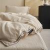 Conjunto de três peças de algodão simples estilo japonês, linho justo, quatro estações, nude, roupa de cama de casal, tecido para casa