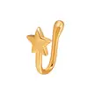El más vendido en Europa y América, pinza para la nariz sin perforación con circonita incrustada de cobre, forma de U, estrella, corazón, corona, aro para la nariz, accesorio para la nariz sin perforación, joyería de piercing