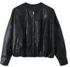 Roupas femininas europeias e americanas transfronteiriças, populares no AliExpress, jaqueta aviador de manga bufante da moda francesa