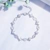 Pulseira nova estilo coreano de zircônia de diamante branco em forma de coração, pulseira feminina de fivela dupla em forma de coração, joia de moda simples personalizada de celebridade da internet