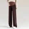 Calça de Maternidade Outono Inverno Roupa Exterior 2026 Nova Tamanho Grande Sem Apertar a Barriga Calça Comprida Outono Inverno Plus Veludo Petite Calça de Perna Larga