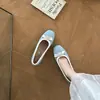 Zapatos planos de lazo estilo francés para mujer, zapatos Mary Jane poco profundos de punta redonda en satén estilo ballet, calzado femenino simple y versátil