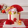 Año Nuevo Trae Riqueza y Tesoro Gato de la Fortuna Adornos para Decoración de Pasteles Yuanbao Bebé Dragón Feliz Año Nuevo Acrílico Vestir Festivo Enchufe