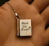 Collar de Acero de Titanio, Popular en Europa y América, Collar con Forma de Libro de Carta de Amor Grabada, Collar con Forma de Sobre de Carta de Amor Abrible, Cadena para Clavícula