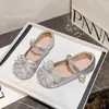 Sapatos de Cristal para Meninas Sapatos de Princesa 2026 Novos Sapatos de Couro Infantis Sapatos de Salto Elsa Vestido Sapatos Rasos para Bebê Primavera e Outono