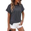 Amazon Comercio Exterior Europa y Estados Unidos Transfronterizo Verano 2024 Nuevo Cuello Redondo Costura Tira Retorcida Manga Corta Holgada Camiseta para Mujer