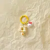 Lindo Gato de Dibujos Animados Donut Colgante de Resina Llavero Accesorio para Mochila Auriculares Regalo Femenino para Mejor Amiga