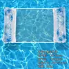 Tumbona flotante para piscina de doble tubo a rayas transparente transfronteriza nueva, hamaca inflable para uso individual, material de PVC engrosado