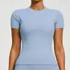 Camiseta Feminina de Verão Slimming de Manga Curta Ajustada Transfronteiriça Fitness Corrida Slim Yoga