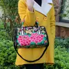 Bolsa de Bordado de Yunnan Bolso Cruzado para Mujer Bolso de Bordado de la Nacionalidad Yi Estilo Étnico Bolso de Flor de Peonía Nuevo Artículo Bolsita de Tela de Mano