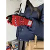 Guantes de Lana Tejidos de Cinco Dedos Estilo Jacquard Fair Isle Rojo para Año Nuevo y Navidad para Mujer en Otoño e Invierno Engrosados y Cálidos con Pantalla Táctil