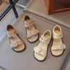 Sandalias Casuales Retro con Estampado de Leopardo para Niñas, Nuevo Verano 2026, Moda Coreana de Nicho Versátil, Zapatos Romanos Infantiles