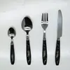 Estoque Pronto de Fábrica Palitos de Jantar Transfronteiriços Padrão Mármore Conjunto de Talheres de 4 Peças Restaurante Hotel Aço Inoxidável Louça