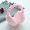 Bonitos orejeras plegables y cálidas con forma de hamburguesa para mujer, portátiles, unisex, color liso, protección invernal contra el frío y las heladas, orejeras de felpa extra grandes