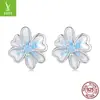 Colección Original de Pendientes de Flor de Goteo de Aceite Yinziyun Estilo Bosque Pequeño Fresco Pendientes de Flor Pequeña de Plata de Ley S925 Pendientes