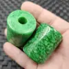 Jadeíte Imitação Verde Seco Furo Grande Jade Lutong Contas Espalhadas Jade Calcita Contas Cilindricas Esmeralda Acessórios para Joias Contas Feitas à Mão