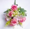Rosas Simuladas, Flores Artificiales de Seda, Flores Falsas, Rosas Exquisitas, Decoraciones para Bodas y Festivales, Decoración de Pared para el Hogar, Plantas Verdes