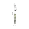 Vajilla de Acero Inoxidable Acrílico 304 Cuchillo, Tenedor y Cuchara de Bambú Lujo Accesible Juego de Cuchillo y Tenedor para Filete Cuchara Redonda Mantequillera