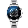 1 pieza-Reloj para Hombre Moda Acero Inoxidable Lujo Calendario Negocios Exquisitos Relojes Reloj Masculino Reloj de Pulsera Deportivo