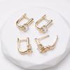 Brinco de argola letra D zircônia incrustada ouro 14K com retenção de cor brincos de alta qualidade feminino diy brincos feitos à mão acessórios de joalheria