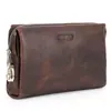 Bolsa Transfronteiriça de Couro de Grão Integral para iPad Fechadura com Senha Antifurto Bolsa Multifuncional para Celular Bolsa Portátil para Armazenamento de Acessórios de Celular
