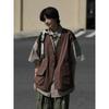 Ropa de Trabajo Retro Japonesa de Primavera y Otoño Falsa de Dos Piezas Chaleco Holgado Camisas de Manga Corta para Hombres y Mujeres Camisas y Chaquetas de Media Manga de Moda
