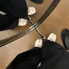 Zapatos de Mujer Chuyuji Mary Jane Francés Primavera/Verano Lunares Satén Poco Profundos de una Sola Pieza Planos Moño Zapatos de Ballet Punta Dividida