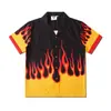Europa y Estados Unidos comercio exterior transfronterizo marca de moda retro estampado digital de llama camisa casual de calle holgada de manga corta para parejas hombres y mujeres