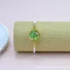 Pulsera de Flores Secas, Flor Eterna, Gipsófila, Narciso, Pulsera con Marco de Aleación Dorada, Pulsera Tejida a Mano con Flores Reales