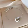 [Aço de titânio de corpo inteiro] Elegante Anel Romano Temperamento Sorte Minimalista Corrente Pulseira Feminina Internet Celebridade Retro Namorada