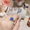 Camellia Super Hada Rosa Diamante Melocotón Suave Amor Anillo de Dedo Femenino Chapado 18k Incrustado Zirconio Diamante Polvo Brillante Anillo de Dedo Abierto
