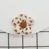 Novo Flor de Cinco Pétalas Redonda Marrom Arroz com Botões DIY Acessórios para Headwear Estéreo de Sapatos e Chapéus Preenchidos com Algodão