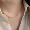 Collar de Acero de Titanio con Piedra Natural de Estrella y Luna Vintage Joyería de Lujo Ligero de Nicho Accesorios de Cadena para Clavícula de Gama Alta para Mujer
