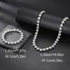 Fabricante Direto Conjunto de Colar Hip-Hop com Diamante em Forma de Coração Popular Transfronteiriço Personalidade Criativa Conjunto de Corrente Cubana de 10mm