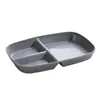 Plato de desayuno dividido para el hogar estilo Ins, plato de fruta, plato largo cuantitativo para reducción de grasa, control de peso, comida, plato de tres compartimentos, venta al por mayor