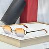 CT0029 Tarjeta Hogar Moda Europea y Americana Estilo Metálico Hebilla de Herradura Lujo Ligero Avanzado Gafas de Sol Gafas de Sol Protector Solar Sin Marco Gafas de Sol Transfronterizas