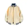 Marca Tendencia Retro Americana Chaqueta de Béisbol con Cuello Alto para Hombre Primavera Nueva Llegada Chaqueta Casual Juvenil con Letras para Hombre