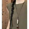 Nuevo Collar Retro Estilo Chino de Plumas y Hojas, Estilo Étnico, Cadena Versátil de Nicho para Suéter, Collar de Lujo Ligero de Gama Alta al por Mayor