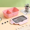 Caixa de almoço plástica compartimentada, segura para micro-ondas, conjunto de lancheira térmica e garrafa de água para estudantes e trabalhadores de escritório