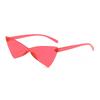 Nuevas gafas de sol sin montura de una sola pieza con forma de ojo de gato triangular transfronterizas, color caramelo personalizado, gafas de sol para fiesta, baile, sesión de fotos callejera