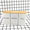 Estilo Nórdico Lata de Armazenamento com Tampa de Bambu Recipiente para Armazenar Café Doces Chá Caixa de Folha de Flandres Recipiente Interno