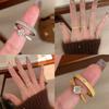 Dibujo Minimalista Anillo de Diseño de Nicho con Monturas de Diamante Cuadrado Estrella de Princesa de Gama Alta Anillo Vintage Antiguo para Mujer