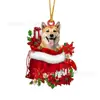 2023 nuevo creativo transfronterizo adornos de perro muñeco de nieve de Navidad adornos planos acrílicos para coche decoraciones de Navidad