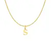 Collar con Colgante de Letra Inglesa A-Z de Venta Caliente Transfronteriza para Mujer Moda Acero Inoxidable Versátil Cadena para Clavícula Joyería