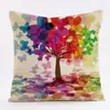 Funda de almohada de lino retro estilo pastoral abstracto cojín decorativo para sofá del hogar respaldo funda de almohada de venta caliente transfronteriza