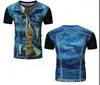 Aliexpress Más Vendido Músculo Falso Músculo del Pecho Traje Falso Patrón Impresión 3D Transfronterizo Nuevo Camiseta de Manga Corta Venta Directa de Fábrica