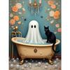 Pintura sin marco de Bruja Murciélago Casa Embrujada de Halloween Transfronteriza Pintura Decorativa para Sala de Estar Mural Más Vendido en Amazon Directo del Fabricante
