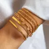 Nuevo Pulsera de Oro de 14K Estilo Ins de Amazon Pulsera de Zirconia Cadena de Perlas Millet Pulsera de Tres Piezas Tendencia Elegante